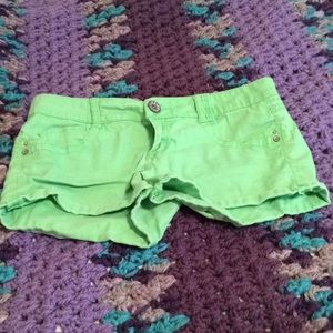Lime green jean shorts
